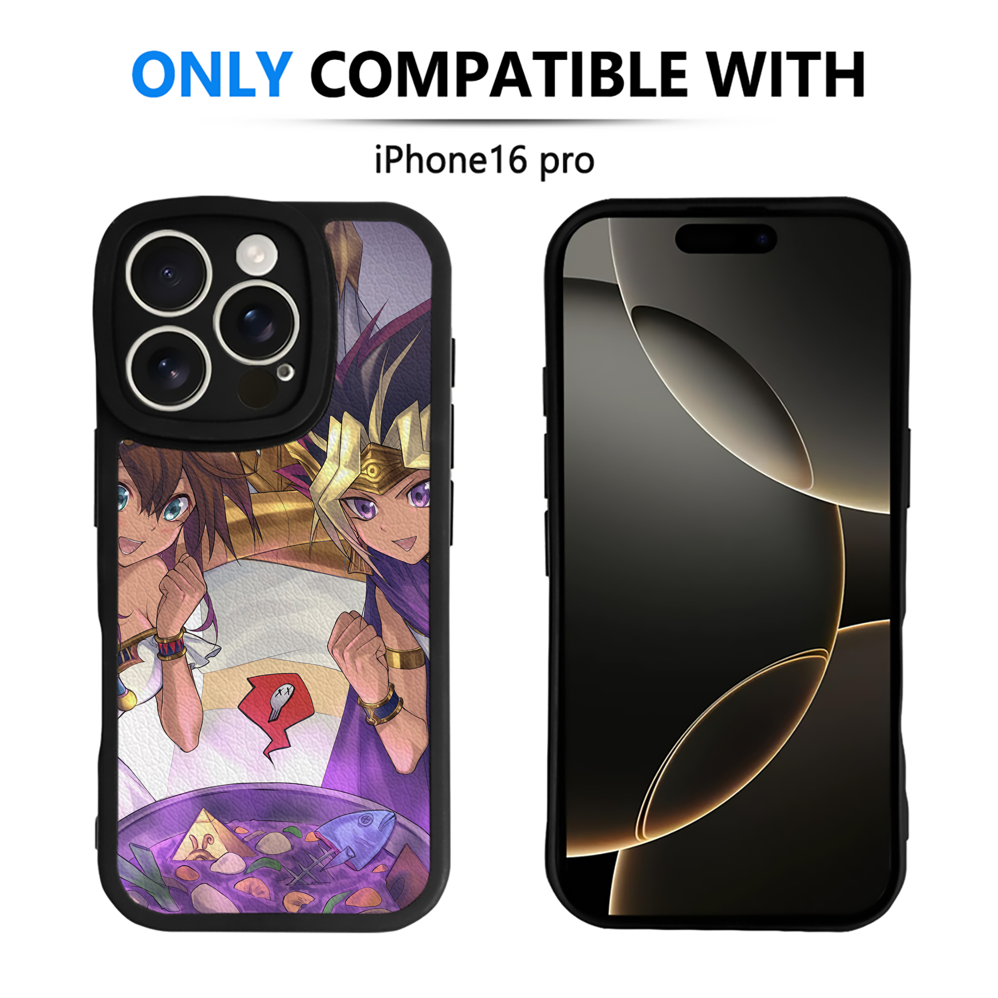 （画像用） 遊☆戯☆王 Yu-Gi-Oh! 【iPhone 16シリーズ対応】シリコンスマホケース（レザー調） 材質：シリコン